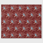 《鳥》アメリカゴガラインクリスマスベリー ラッピングペーパー (フラット)