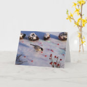 《鳥》アメリカゴガラウィンターカード カード (黄色い花)