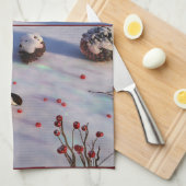 《鳥》アメリカゴガラウインタータオル キッチンタオル (四つ折り)