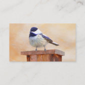 《鳥》アメリカゴガラオンバードハウスズ絵画オリジナルバードアート 名刺 (裏面)