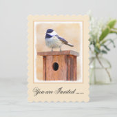 《鳥》アメリカゴガラオンバードハウスズ絵画オリジナルバードアート 招待状 (スタンド正面)