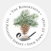 《鳥》アメリカゴガラオンピネコン差出人住所ラベル ラウンドシール (正面)