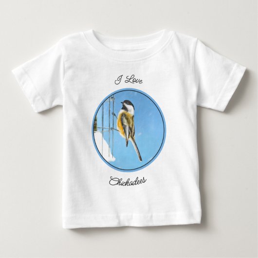 《鳥》アメリカゴガラオン絵画フィーダー – Bird Artオリジナル ベビーTシャツ (正面)