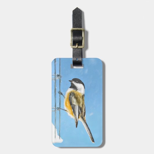 《鳥》アメリカゴガラオン絵画フィーダー – Bird Artオリジナル ラゲッジタグ (正面縦)