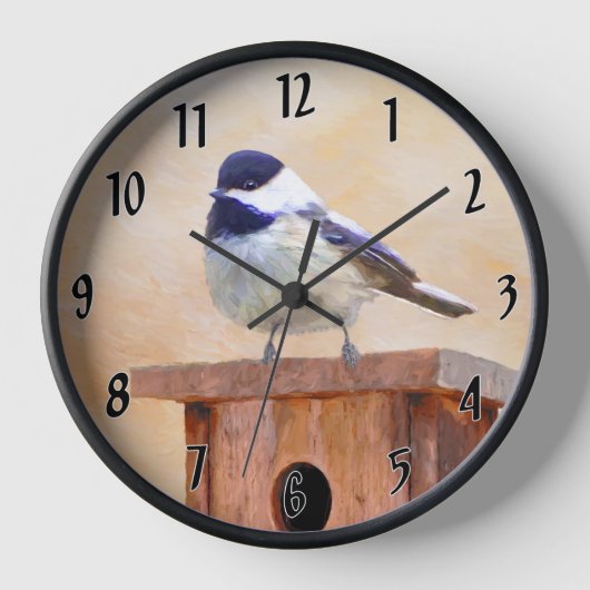 《鳥》アメリカゴガラオン絵画フィーダー – Bird Artオリジナル 壁時計 (正面)