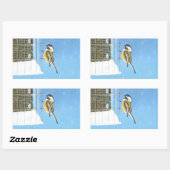 《鳥》アメリカゴガラオン絵画フィーダー – Bird Artオリジナル 長方形シール (シート)