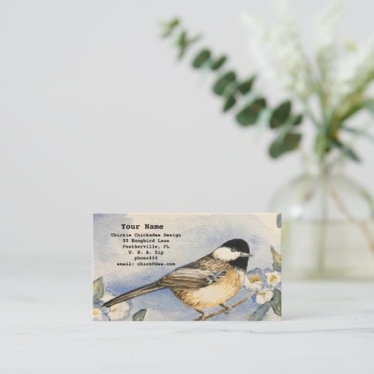 《鳥》アメリカゴガラガーデンフラワーズウォー絵画ターカラーズ 名刺 (スタンド正面)