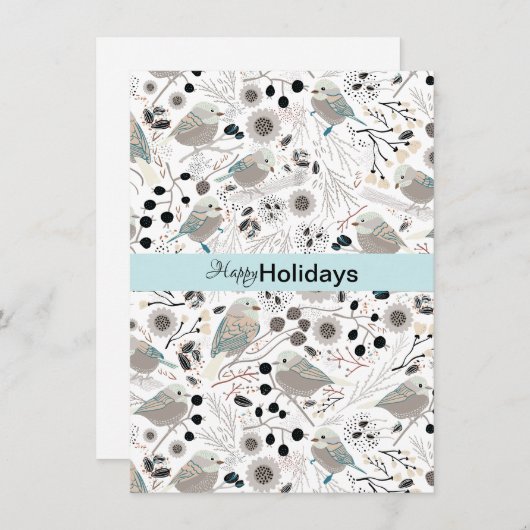 《鳥》アメリカゴガラズスウィートカワイトホリデーグリーティング シーズンカード (正面/裏面)