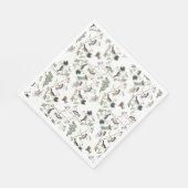 《鳥》アメリカゴガラバーズベリー&ピネコーンウォーター色 スタンダードランチョンナプキン (角)