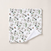 《鳥》アメリカゴガラバーズベリー&ピネコーンウォーター色 バスタオルセット (ウォッシュタオル)