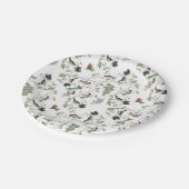 《鳥》アメリカゴガラバーズベリー&ピネコーンウォーター色 ペーパープレート (アングル)