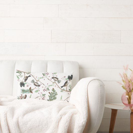 《鳥》アメリカゴガラバーズベリー&ピネコーンウォーター色 ランバークッション (ソファ)