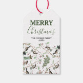 《鳥》アメリカゴガラバーズベリー&ピネコーンクリスマス ギフトタグ (正面)