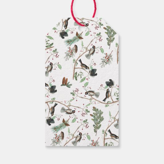 《鳥》アメリカゴガラバーズベリー&ピネコーンクリスマス ギフトタグ (裏面)