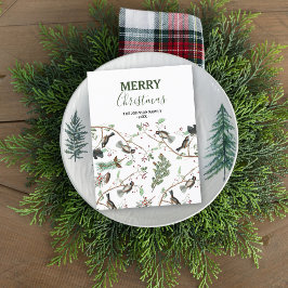 《鳥》アメリカゴガラバーズベリー&ピネコーンクリスマス シーズンポストカード