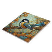 《鳥》アメリカゴガラバードアールヌーボーアールデコ素晴らしTit タイル (側面)