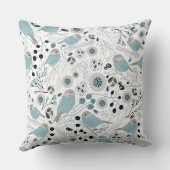 《鳥》アメリカゴガラバードブルーグレーパターン クッション (裏面)