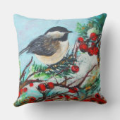 《鳥》アメリカゴガラバードベリーズウィンターアート クッション (裏面)
