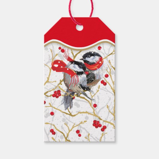 《鳥》アメリカゴガラパーソナライズされたクリスマスギフトタグ ギフトタグ (正面)