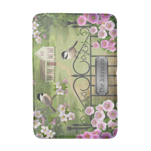 《鳥》アメリカゴガラフラワーズファームハビクトリアンウス バスマット (正面縦)