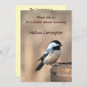 《鳥》アメリカゴガラブライダルシャワー 招待状 (正面/裏面)