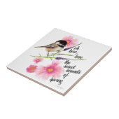 《鳥》アメリカゴガラブラックキャッピング水カラー春ことわざ タイル (側面)