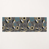 《鳥》アメリカゴガラブラックキャッピング鳥の果実の花 ヨガマット (正面(横))