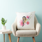 《鳥》アメリカゴガラブラックキャップアートデコール クッション (椅子)