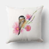 《鳥》アメリカゴガラブラックキャップアートデコール クッション (裏面)