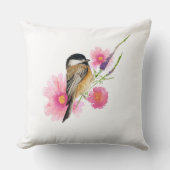 《鳥》アメリカゴガラブラックキャップアートデコール クッション (正面)