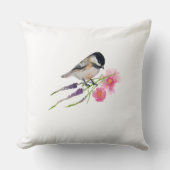 《鳥》アメリカゴガラブラックキャップアート クッション (正面)