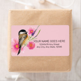 《鳥》アメリカゴガラブラックキャップ水彩アートラベル ラベル