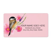 《鳥》アメリカゴガラブラックキャップ水彩アートラベル ラベル (正面)