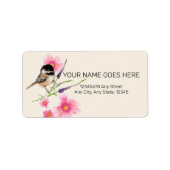 《鳥》アメリカゴガラブラックキャップ水彩アートラベル ラベル (正面)