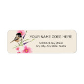 《鳥》アメリカゴガラブラックキャップ水彩アートラベル ラベル (正面)