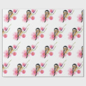 《鳥》アメリカゴガラブラックキャップ水彩アート ラッピングペーパー (フラット)