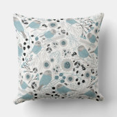 《鳥》アメリカゴガラブルーグレーパターン クッション (裏面)