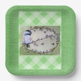 《鳥》アメリカゴガラプッシウィローミツバチ ペーパープレート