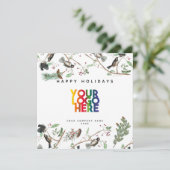 《鳥》アメリカゴガラホリデービジネスロゴクリスマス シーズンカード (スタンド正面)