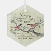 《鳥》アメリカゴガラヴィンテージバードメイド・オブ・オーナー（花嫁付き添い人）オーナメント ガラスオーナメント (正面)