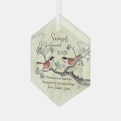 《鳥》アメリカゴガラヴィンテージバードメイド・オブ・オーナー（花嫁付き添い人）オーナメント ガラスオーナメント (正面左)