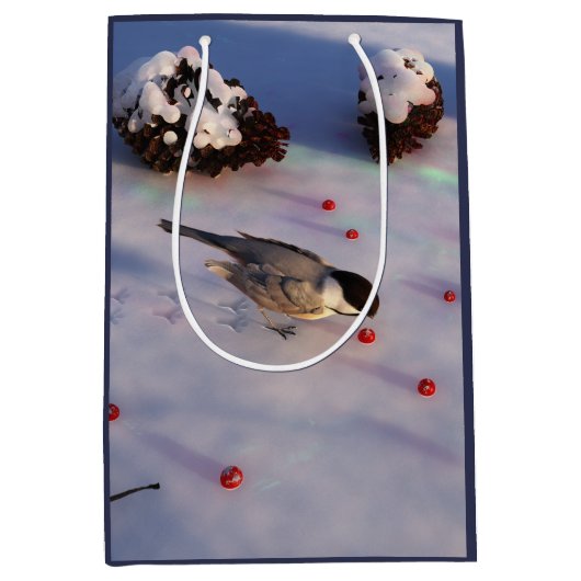 《鳥》アメリカゴガラ冬抱き枕 ミディアムペーパーバッグ (正面)