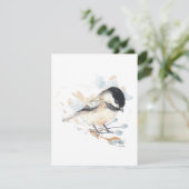 《鳥》アメリカゴガラ可愛い水色ノートカード (スタンド正面)