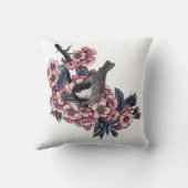 《鳥》アメリカゴガラ咲くさくらんぼ枝 クッション (裏面)