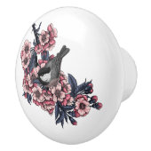 《鳥》アメリカゴガラ咲くさくらんぼ枝 セラミックノブ (右)