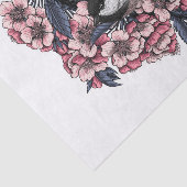 《鳥》アメリカゴガラ咲くさくらんぼ枝 薄葉紙 (詳細)