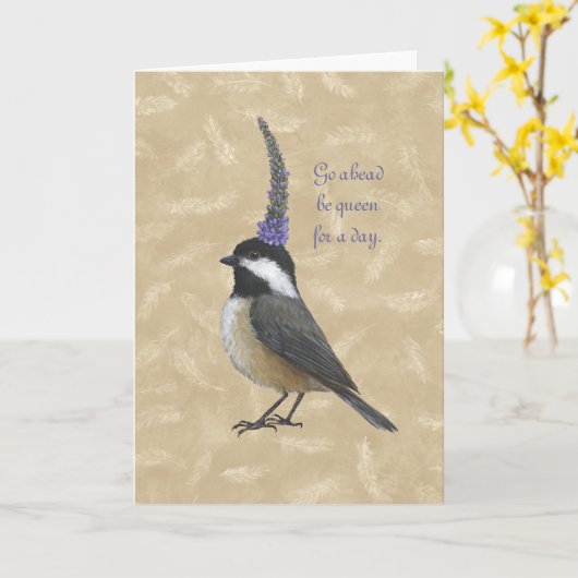 《鳥》アメリカゴガラ女王 カード (黄色い花)