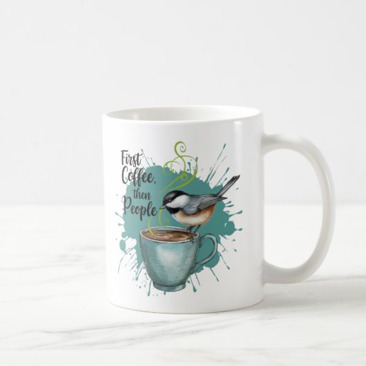 《鳥》アメリカゴガラ最初のコーヒー、その後、人々マグカップ コーヒーマグカップ (右)