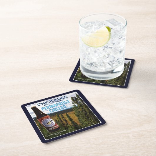 《鳥》アメリカゴガラ樺の木ビール スクエアペーパーコースター (インサイチュ)