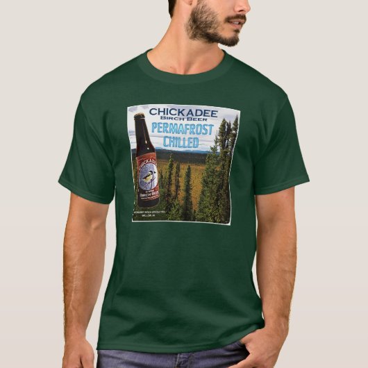《鳥》アメリカゴガラ樺の木ビール Tシャツ (正面)